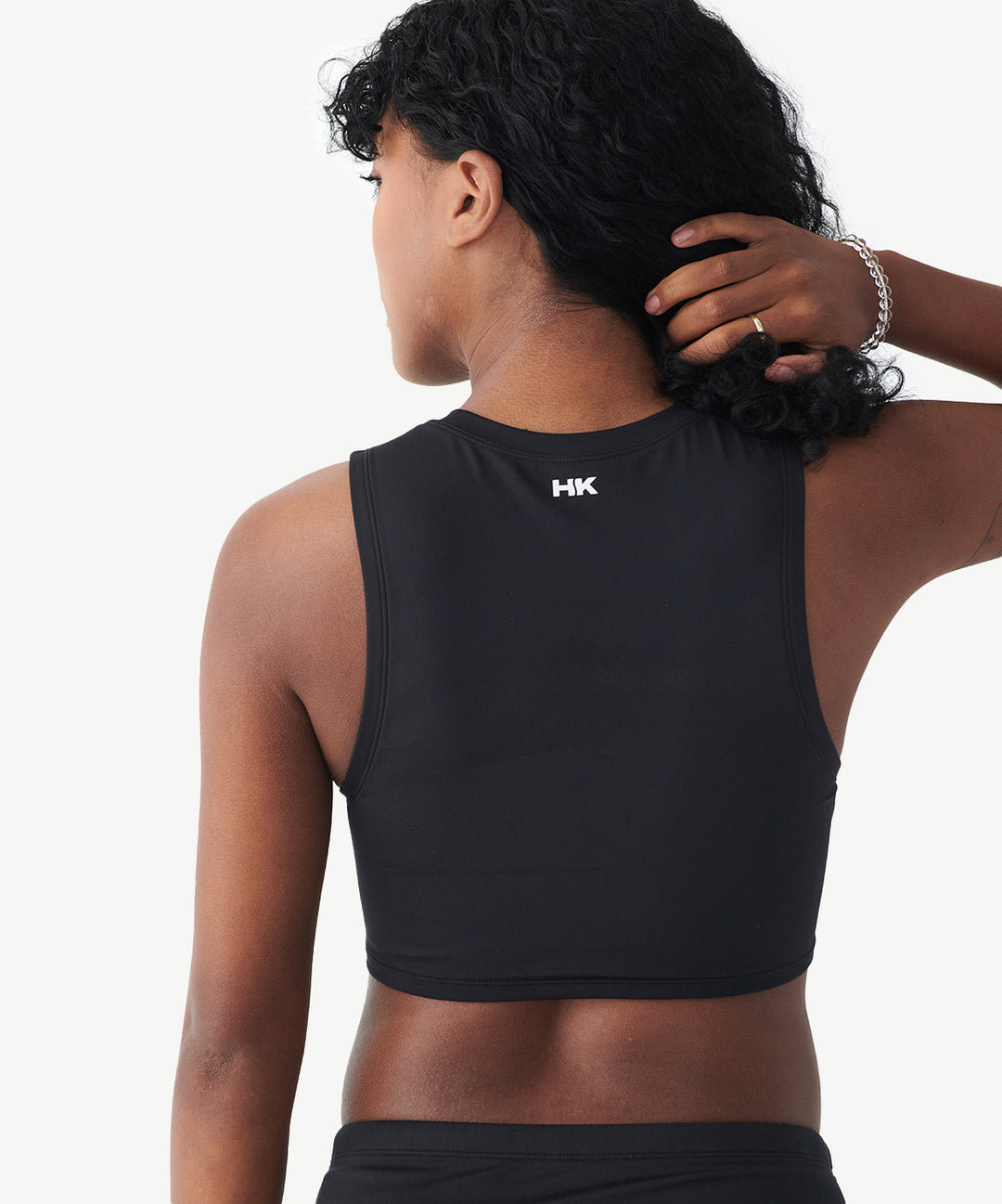black high neck swim top